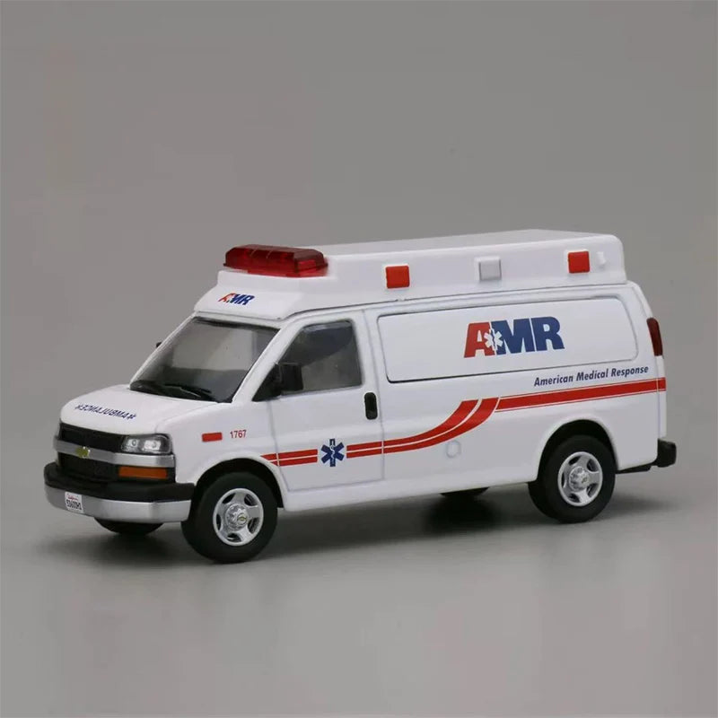 New 596 1:64 VAN AMR Ambulance Diecast Metal Car alloy Model Limited Collection Child toy Birthday Gift