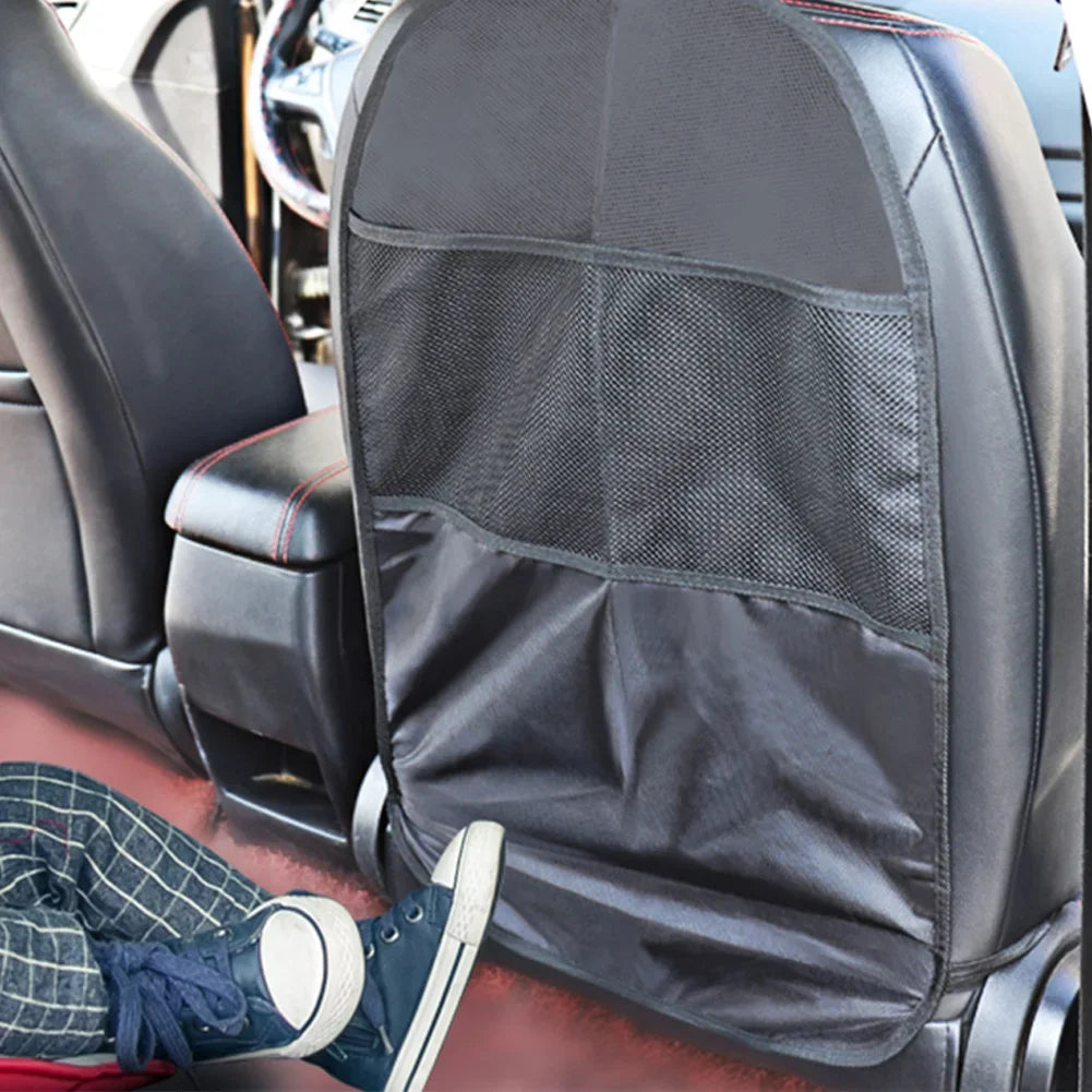 Car Seat Back Cover Protector Waterproof Anti Kicking Pad Organizer for Kids Pet Multifunctional Car Seat Storage Bag
