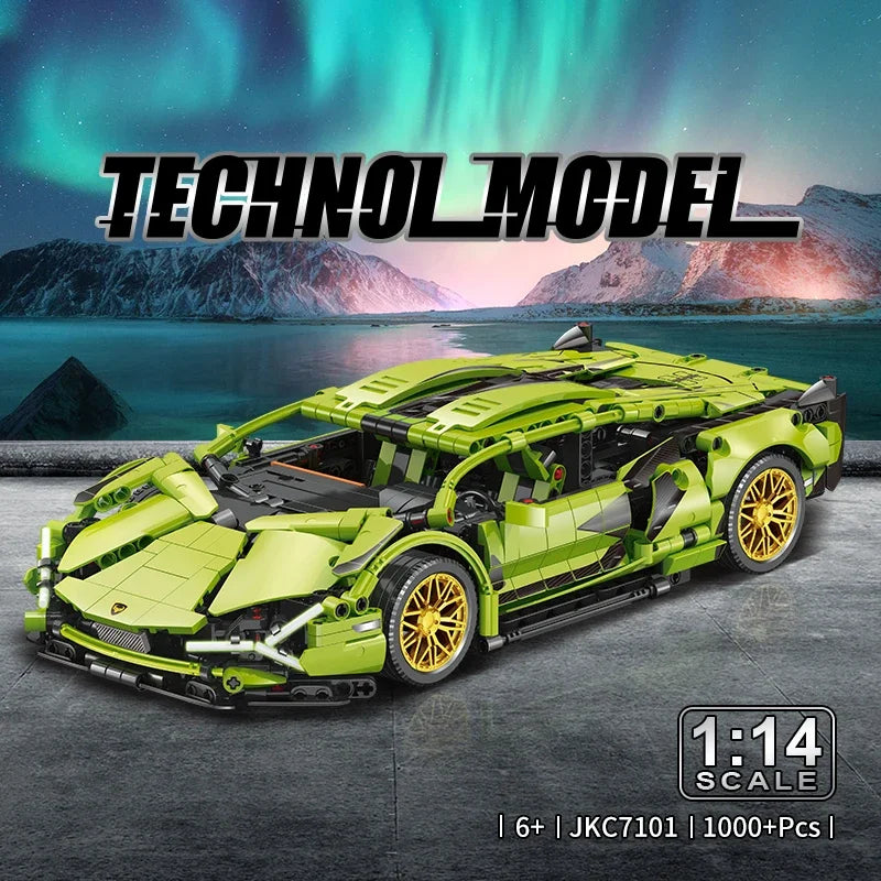 Technical Racing Sport Car 1:14 42115 Model Building Blocks City Mechanical Speed Vehicle Supercar Brick Toys Kid Adult Gift