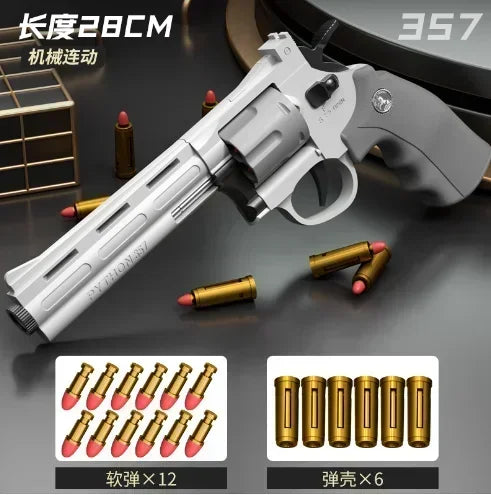 Magnum Zp-5 357 Long Alloy Revolver Soft Bullet Can Be Fired Pistol Boy Simulation Toy Pistol Children's gifts