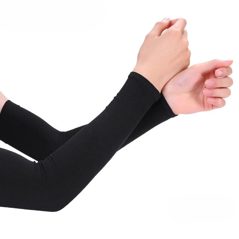 1 Pair Ice Silk Arm Covers Sun Protection Unisex Elbow Cover Outdoor Cycling Running Fishing Driving Cool Anti-UV Arm Sleeves