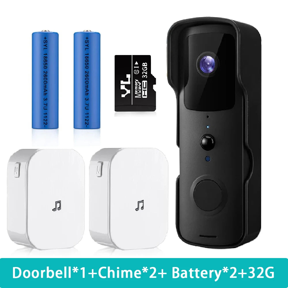 Wsdcam Tuya Smart WIFI Video Doorbell PIR Motion Detection Camera Door Bell Auto Night Vision Cameara Working with Phone APP