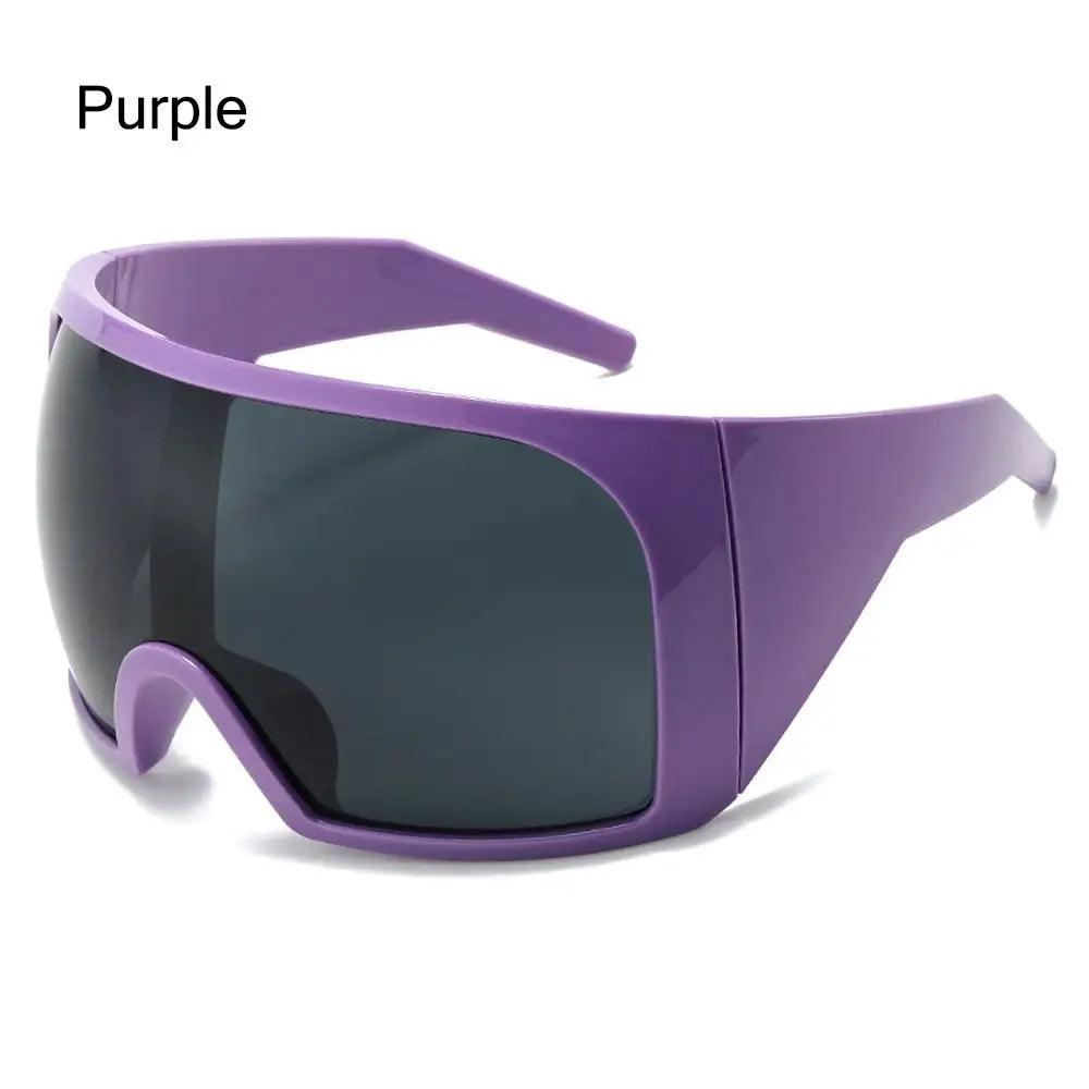 Oversized Punk One-piece Sunglasses Goggle New Women Men Luxury Sun Glasses Female Surround Shades 2000'S Eyewear