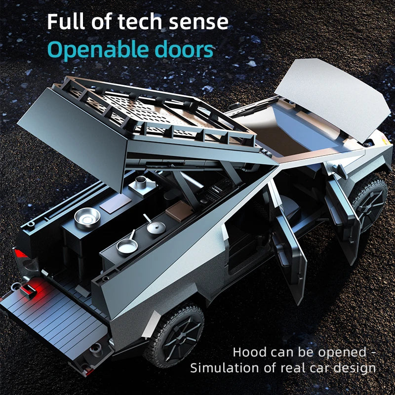 JJRC C8817 RC Car Alloy Cybertruck Car model Simulation Off-road Vehicle Camping Equipment Pickup Truck Kids Toys Boy Gifts