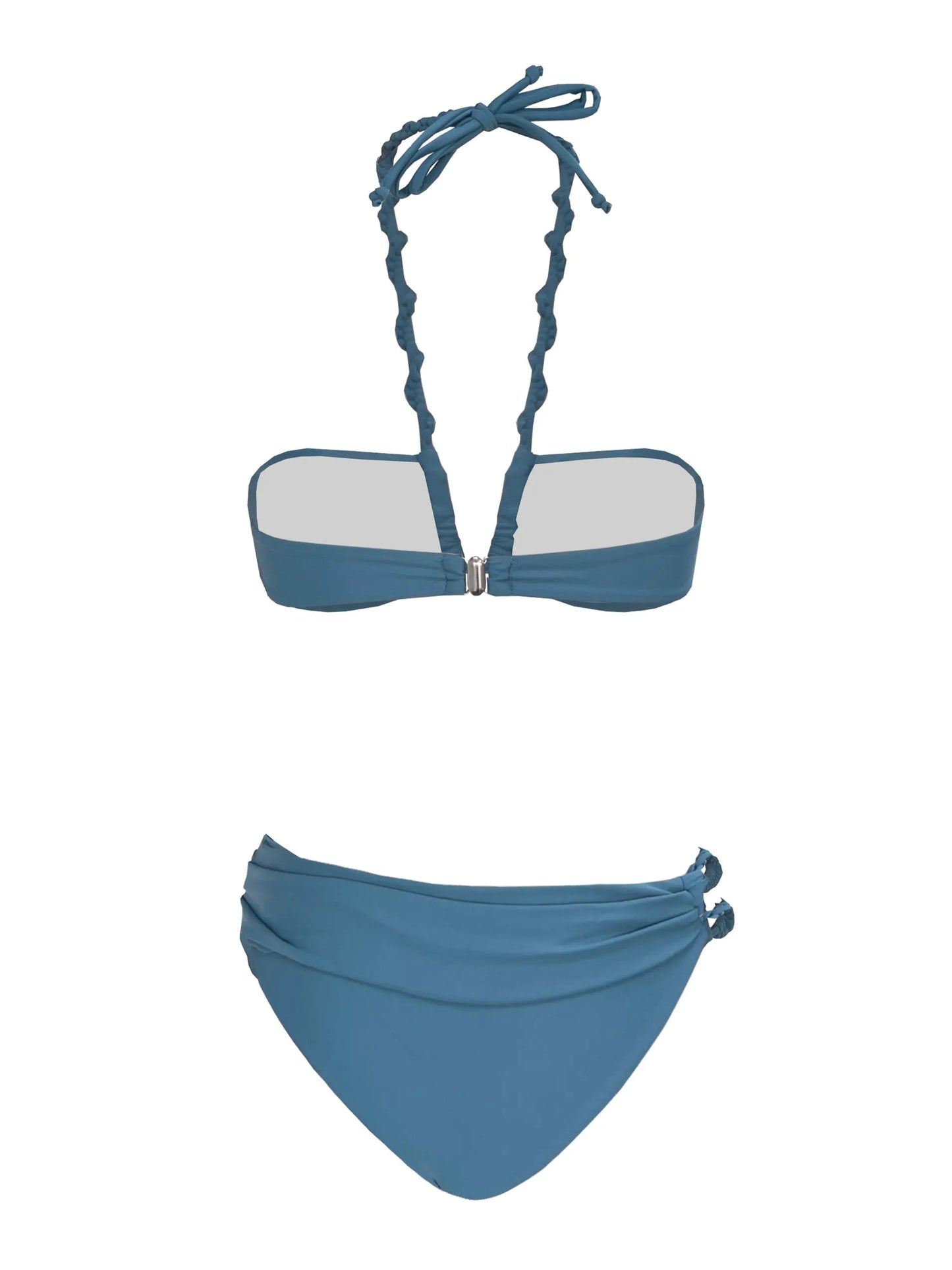 2025 New Sexy Burgundy Bikini Set with Gold Detail- Bandeau Top with High-Cut Bottoms, Perfect for Summer Beach and Pool Parties