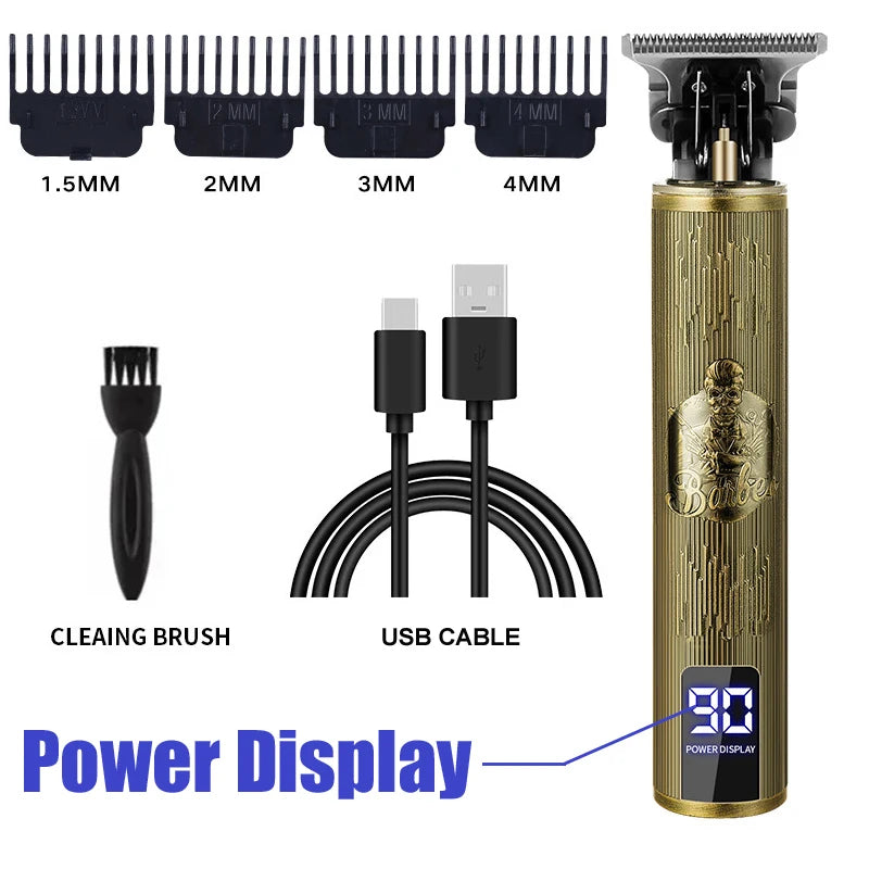 T9 Electric Hair Clipper for Men Professional Barber Shaver Beard Trimmer Body Hair Cutting Machine for Men Dragon Buddha Design