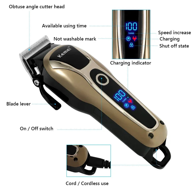 2021 New Hair Trimmer Electric Hair Clipper Professional Shaver Beard Barber 0mm Men Hair Cutting Machine For Men Haircut Style