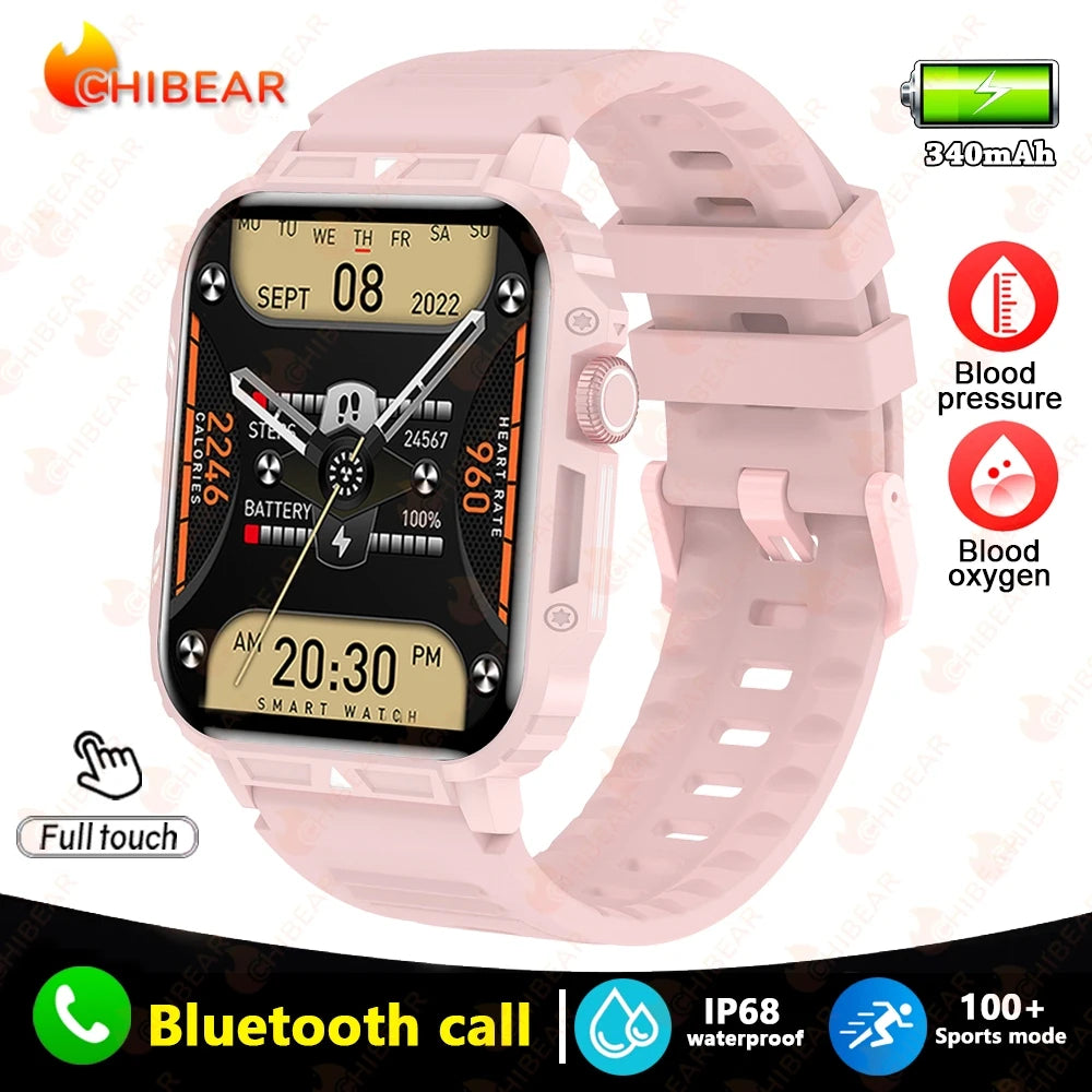 Military Outdoor GPS Sports Smart Watch Men 1.95 inch Heart Rate Blood Oxygen Bluetooth Call SmartWatches Men's For Android IOS