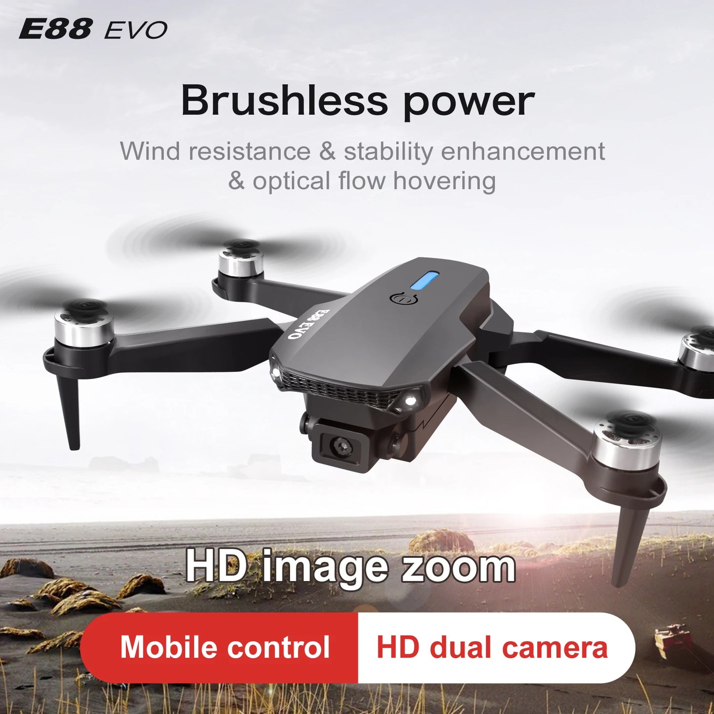 New 2024 E88 EVO Upgrade UAV More Powerful Brushless Motor 4K Professional HD Camera Our Motors are More Durable than Others