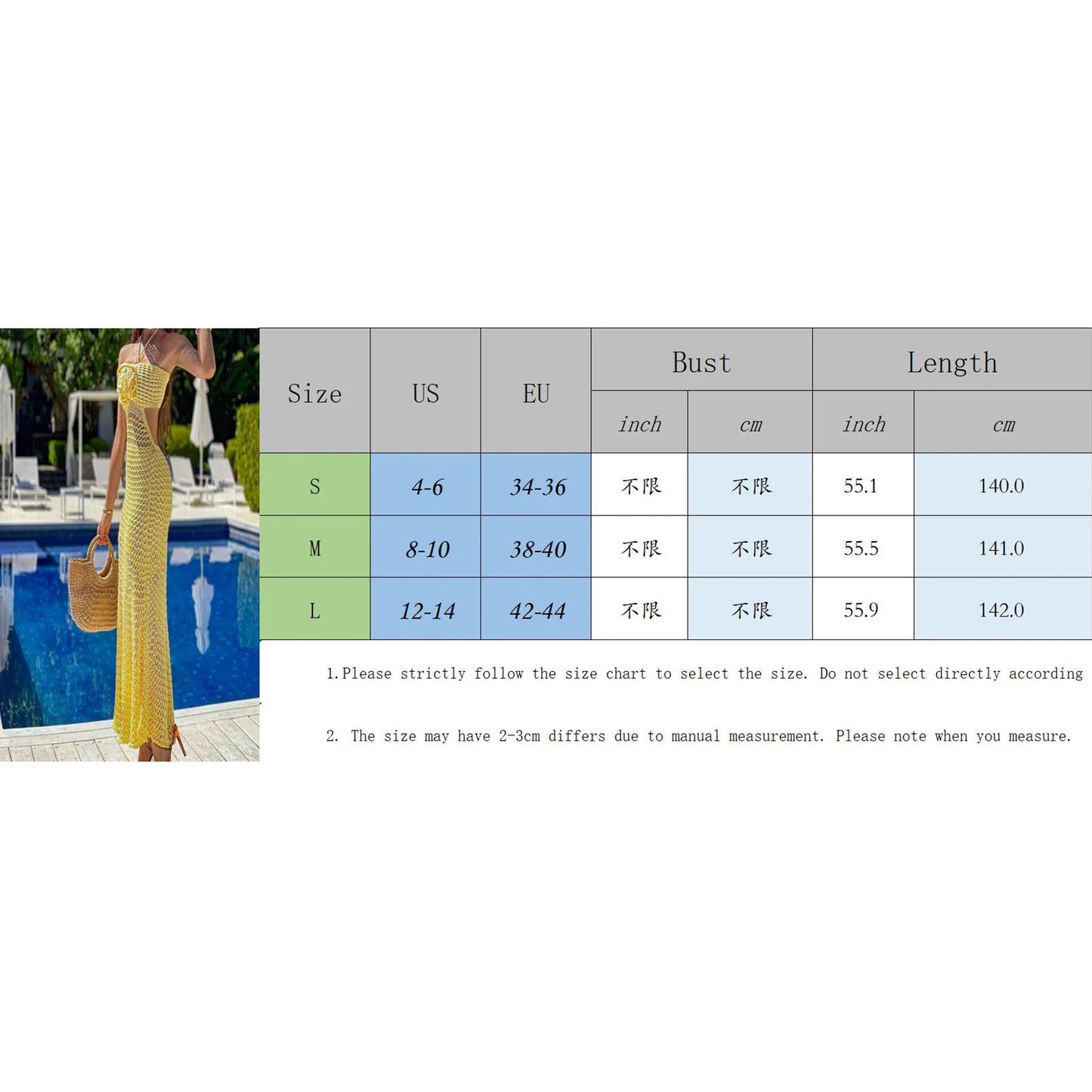 Women's Knitted Halter Dress Slim Fit Hollowed Cutout Sleeveless See Through 3D Flower Solid Color Long Dress for Party Club