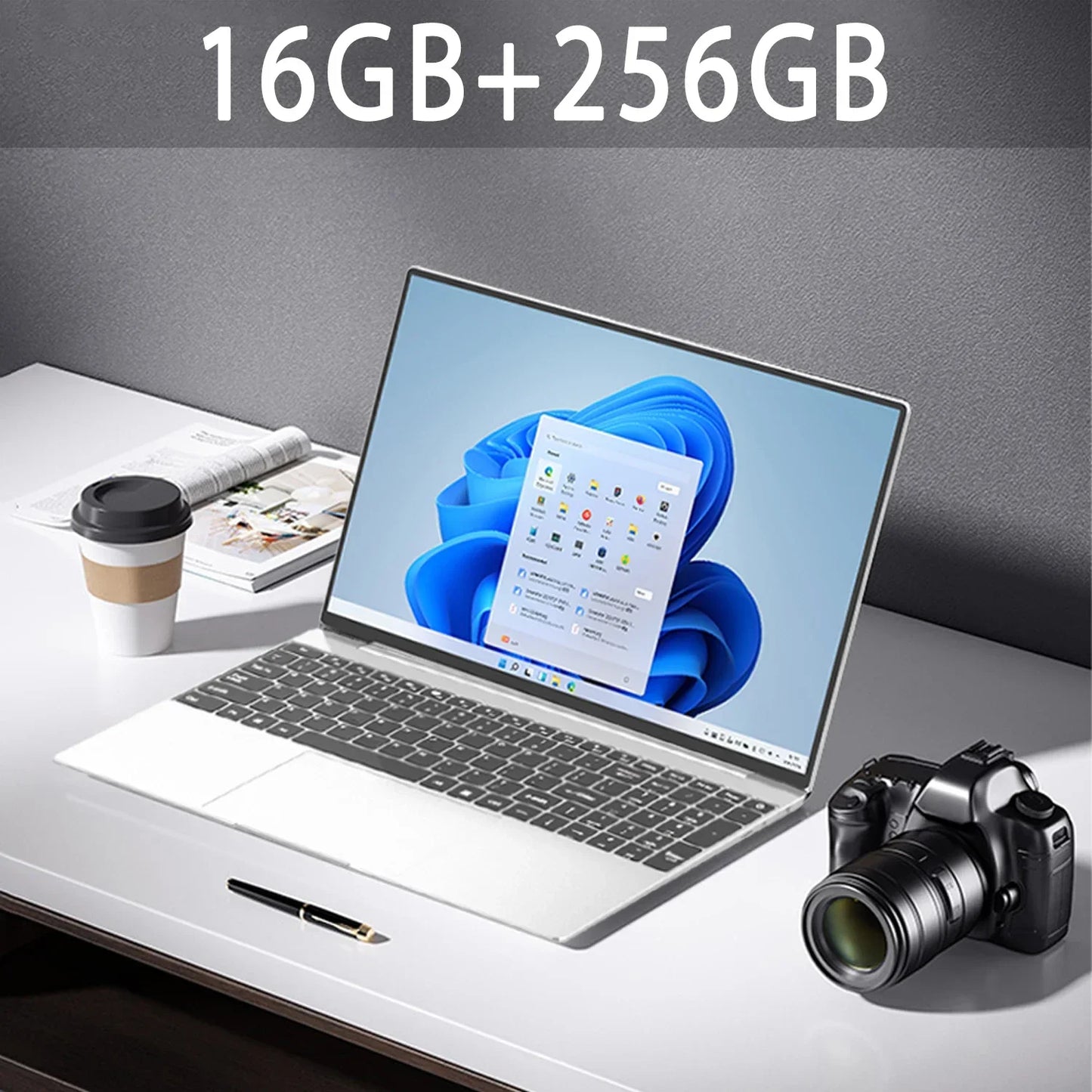 15.6" Ultra Slim Laptop 16GB RAM 2TB SSD Intel N3700 Notebook Gamer 1920*1080 Display Office Study Computer PC Windows 11 Pro