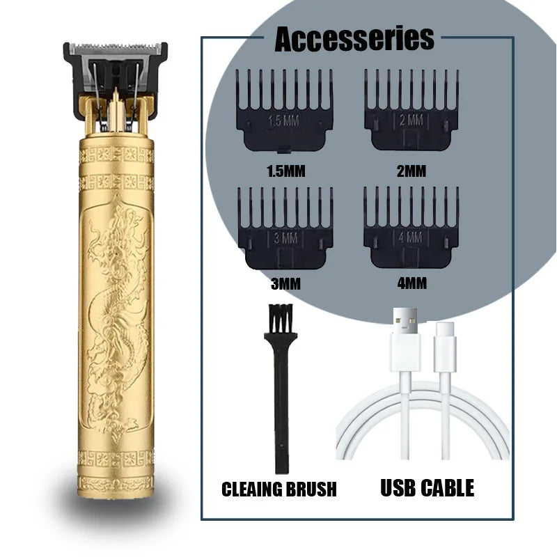 T9 Electric Hair Clipper for Men Professional Barber Shaver Beard Trimmer Body Hair Cutting Machine for Men Dragon Buddha Design