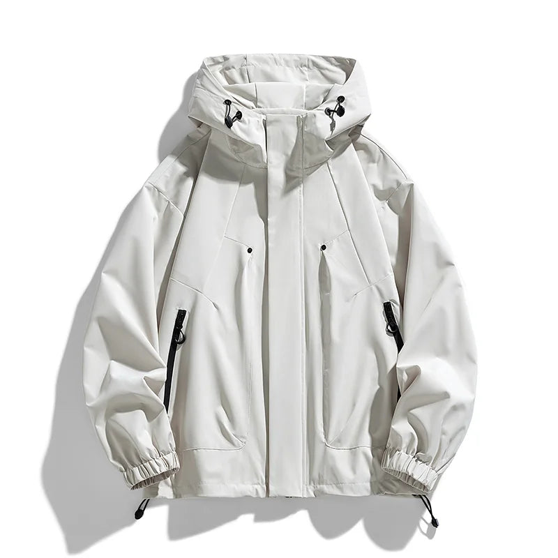 Men Jacket Hooded Windbreaker Trench Coats Oversize 6XL 7XL 8XL Plus Size Waterproof Black Bomber Camping Loose Thin Softshell