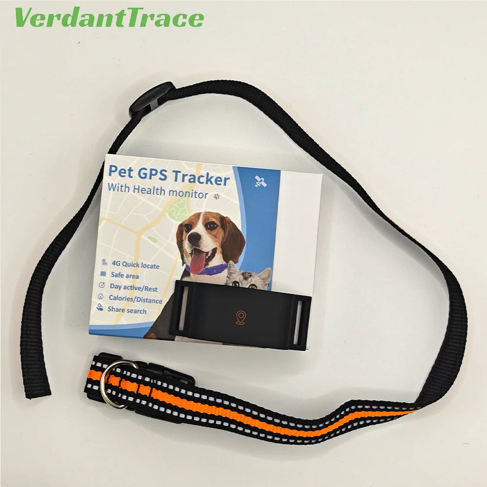4G GPS Pet Tracker for Dogs Cats Waterproof GPS WIFI Location & Smart Activity Tracker Fashionable neck collar for iOS Android