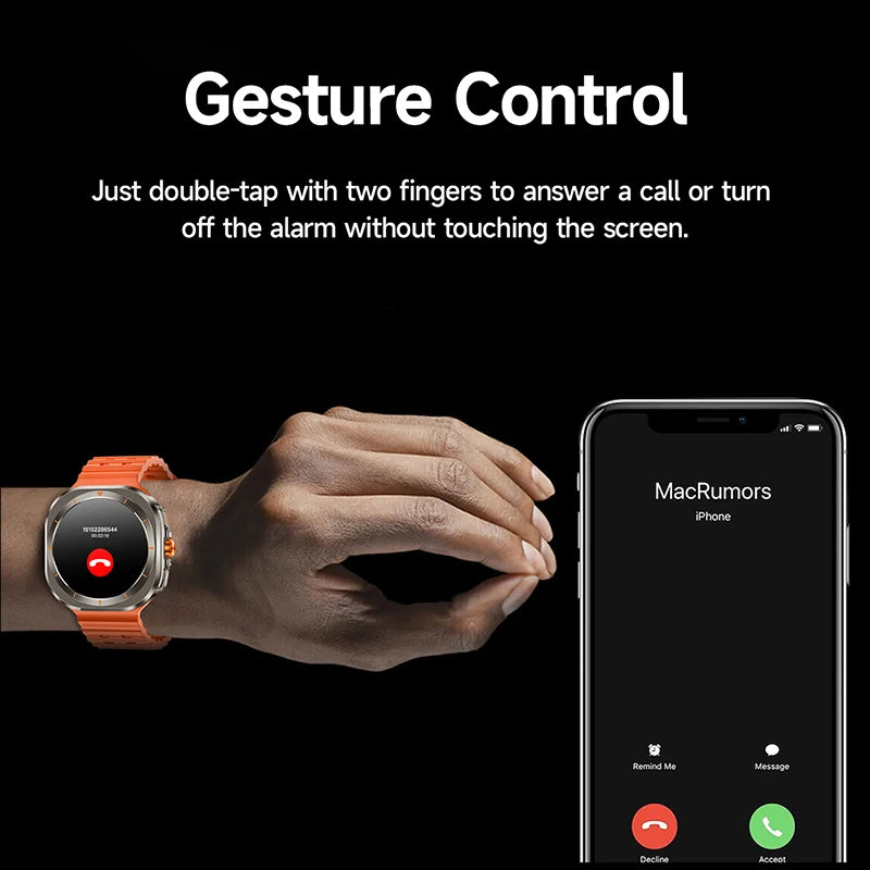 2025 New For Samsung Galaxy Watch 7 Ultra GPS NFC Smart Watch Men 1.43 " AMOLED Always Display IP68 BT Call Sports Smartwatches