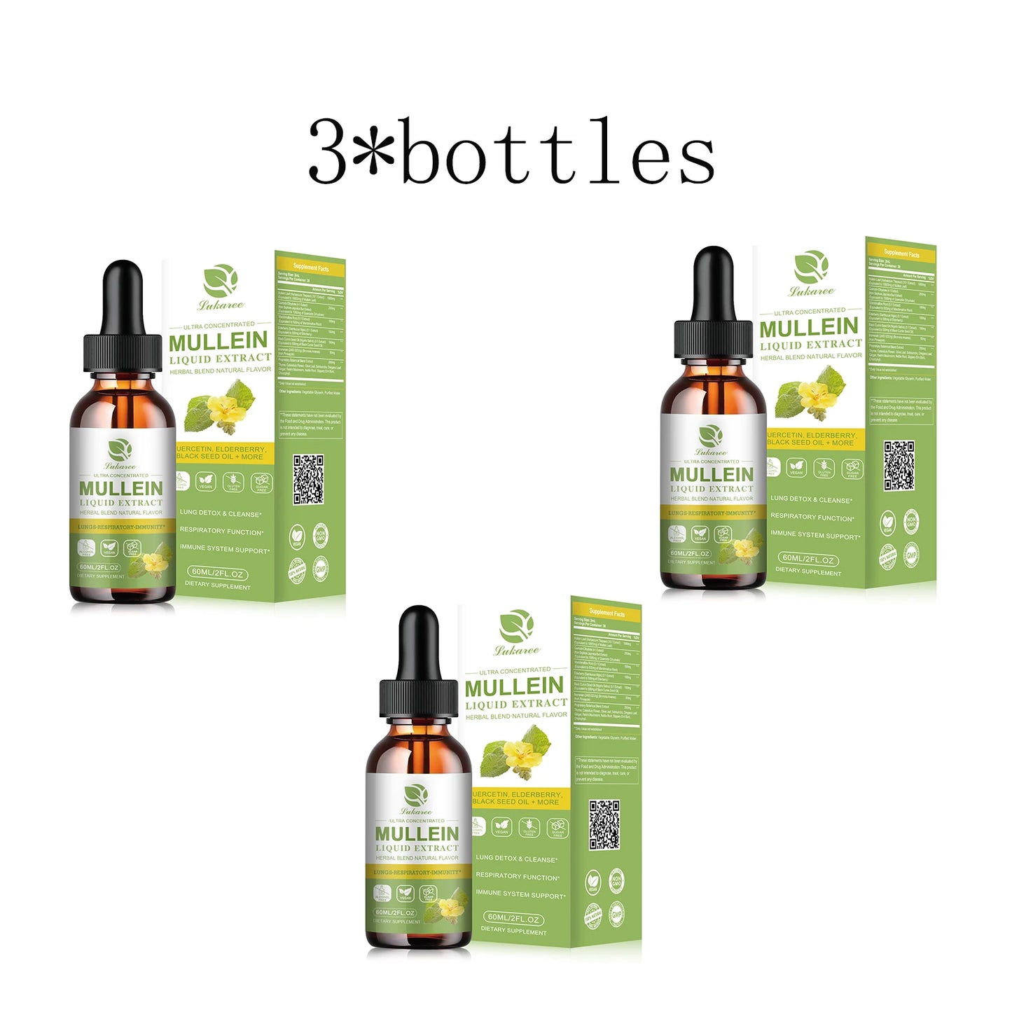Mullein Drops for Lungs - Mullein Leaf Extract Supplement - Lung & Bronchial Cleanse - Respiratory Health Support