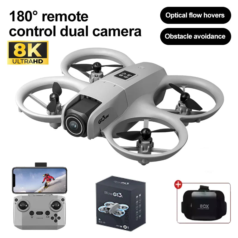 GT3 RC Mini Drone 8K GPS Professional HD Aerial Photography Dynamic Lighting Remote Control Aircraft Optical Flow Quadcopter Toy