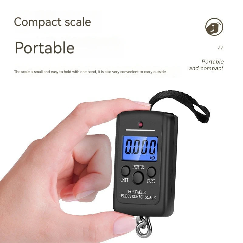 Portable Mini Hand-Held Scale Electronic Weight 40kg Luggage Scale Rope Luggage Scale Hook Express Weighing With Backlight