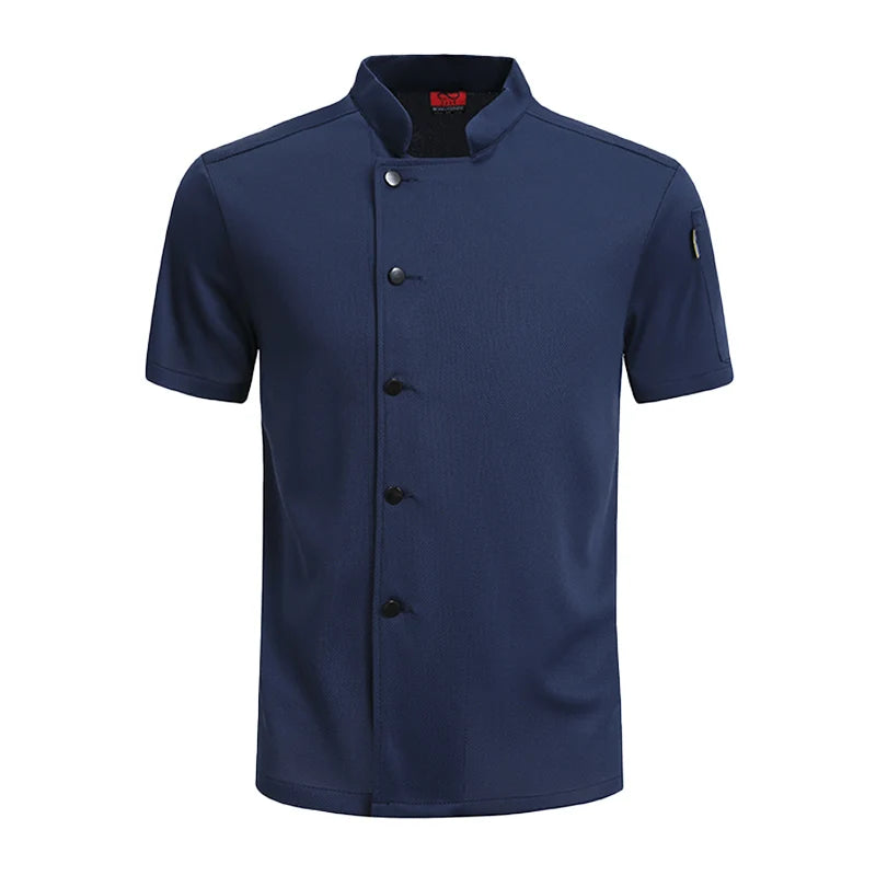 360°Breathable Restaurant Outfit Kitchen Work Shirt Men's and Women's Short Sleeved Chef Jacket Food Service Cooking Uniform