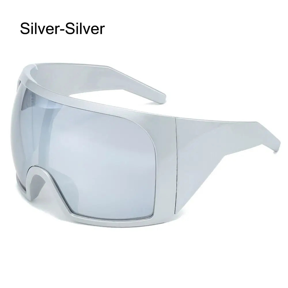 Oversized Punk One-piece Sunglasses Goggle New Women Men Luxury Sun Glasses Female Surround Shades 2000'S Eyewear