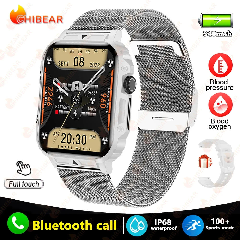 Military Outdoor GPS Sports Smart Watch Men 1.95 inch Heart Rate Blood Oxygen Bluetooth Call SmartWatches Men's For Android IOS