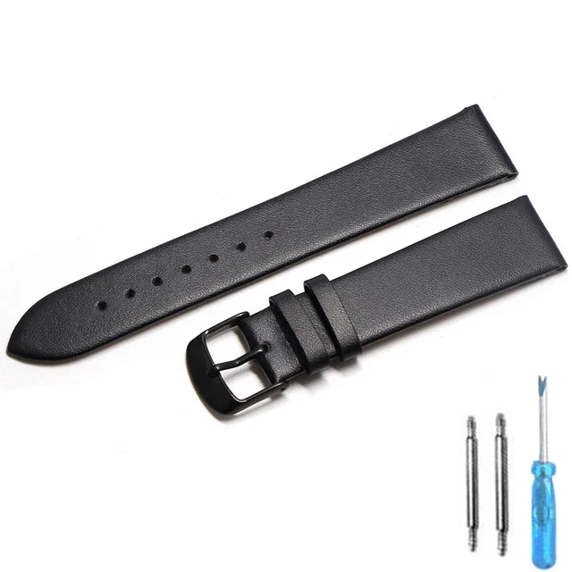 Cowhide watch band genuine leather 18mm 20mm 22mm thin smooth watch strap belt Suitable Suitable for smartwatches