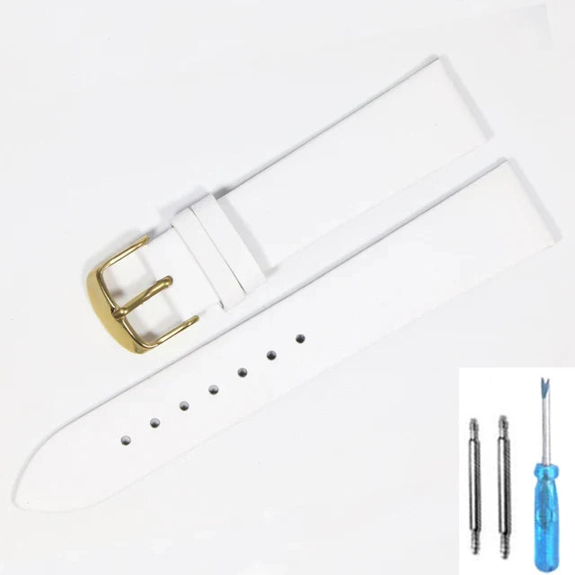 Cowhide watch band genuine leather 18mm 20mm 22mm thin smooth watch strap belt Suitable Suitable for smartwatches