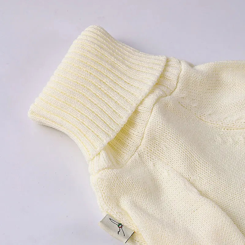Italian Greyhound Sweater Whippet Turtleneck White Knitted Sweater Warm Pet Clothing
