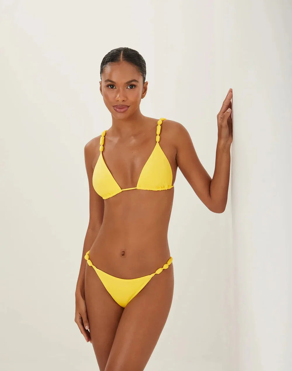 2025 New Sexy Burgundy Bikini Set with Gold Detail- Bandeau Top with High-Cut Bottoms, Perfect for Summer Beach and Pool Parties