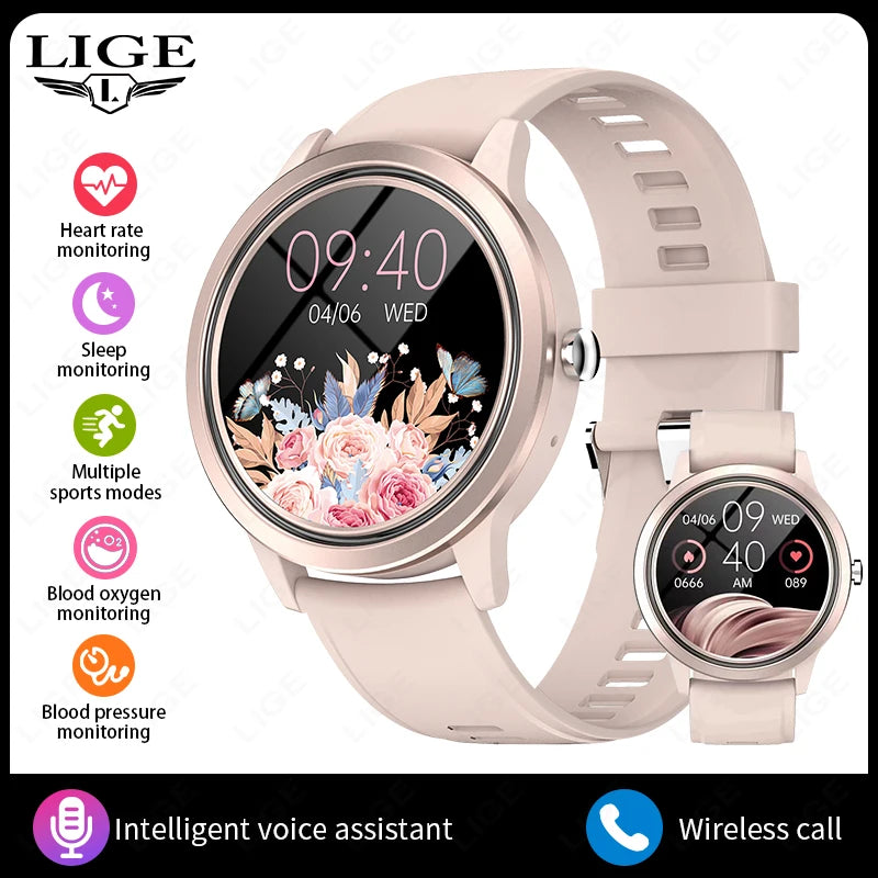 New Women Bluetooth Call Smart Watch Heart Rate Blood Pressure Monitoring Smartwatches Waterproof Men Smartwatch For Android IOS