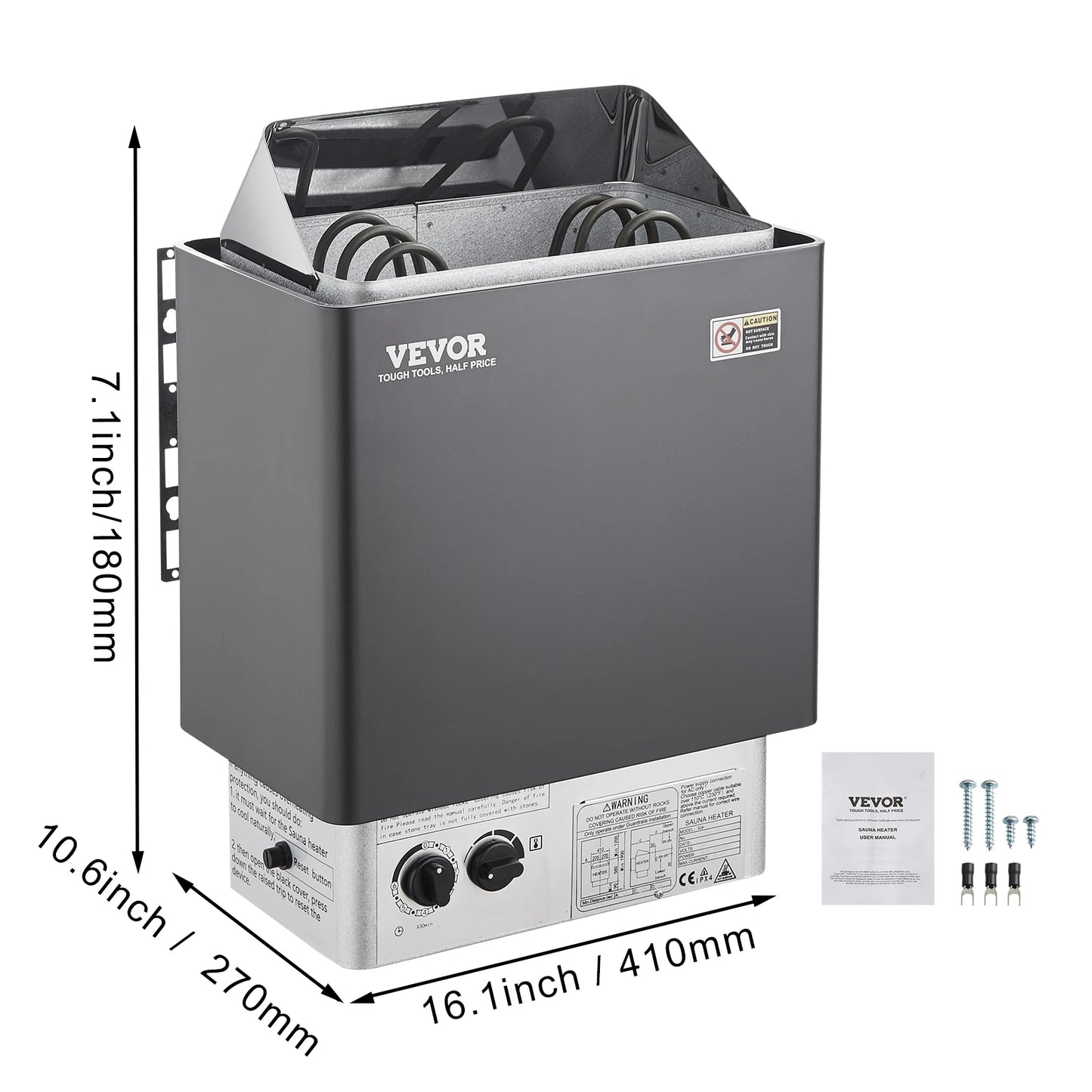 VEVOR Electric Sauna Heater Stove 3KW Internal Controller Overheating Protection Stainless Steel Spa Sauna Room Steam Generator