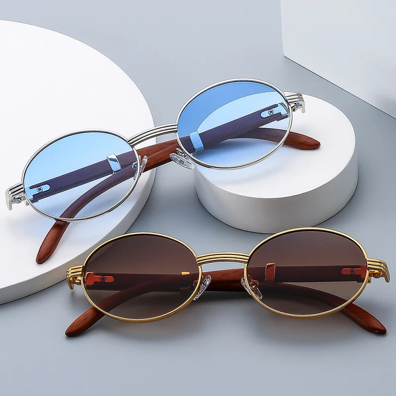 SO&EI Retro Oval Men Sunglasses Fashion Brand Designer Clear Gradient Lens Eyewear Women Luxury Sun Glasses Shades UV400