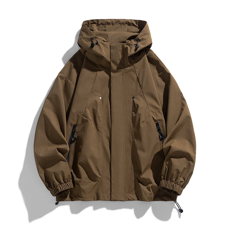 Men Jacket Hooded Windbreaker Trench Coats Oversize 6XL 7XL 8XL Plus Size Waterproof Black Bomber Camping Loose Thin Softshell