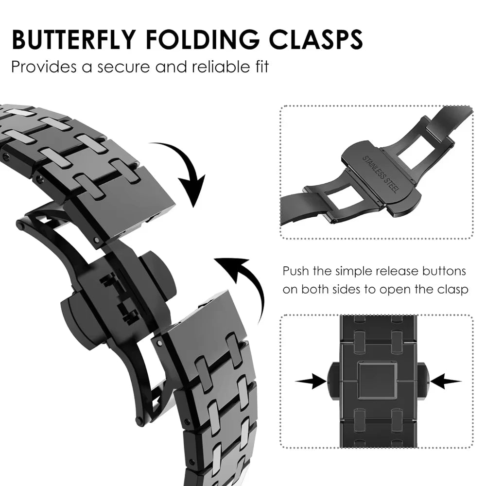 Stainless Steel Watchband for Amazfit T-REX 3 Smart Watch Luxury Metal Strap for Huami Amzafti T rex 3 Bracelet t-rex3 Wristband