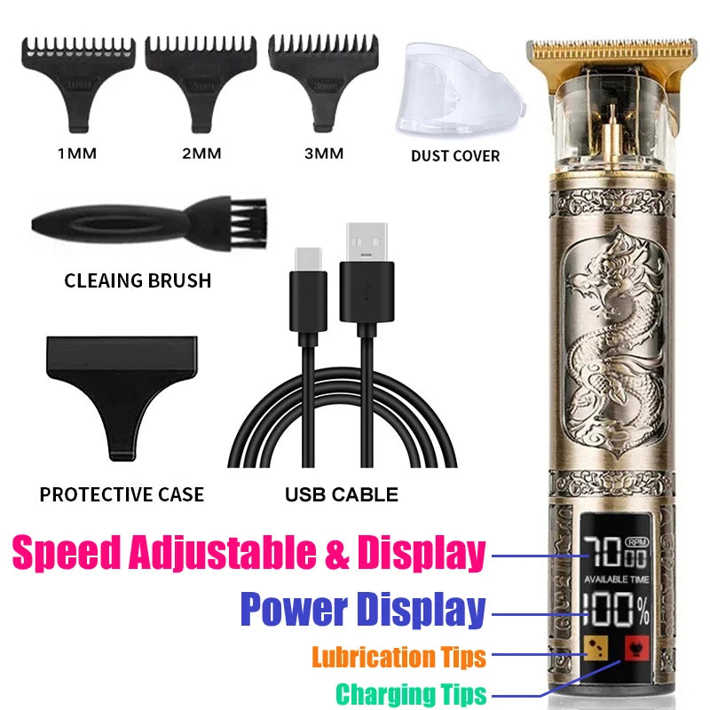 Electric Rechargeable Hair Shaver T9 Vintage Hair Cutting Machine Hair Trimmer Hair Clipper for Men Hair Clipper Beard Shave