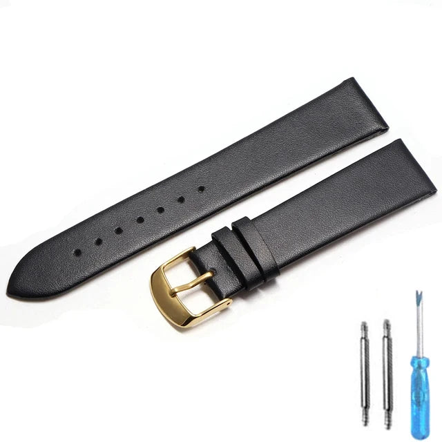 Cowhide watch band genuine leather 18mm 20mm 22mm thin smooth watch strap belt Suitable Suitable for smartwatches