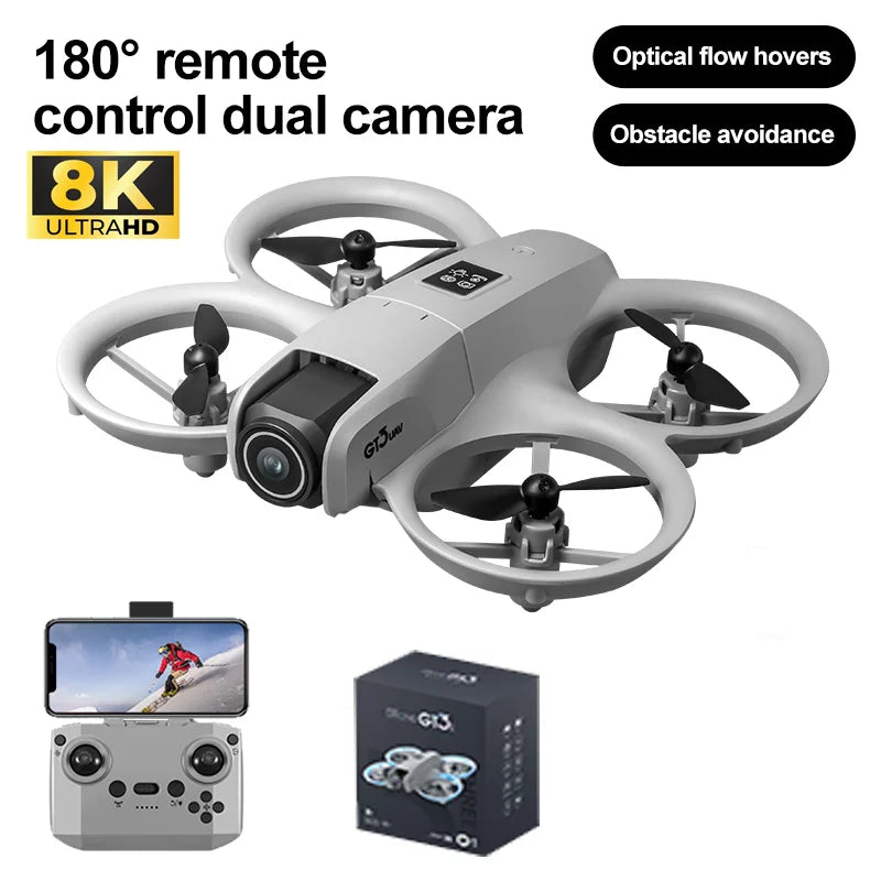 GT3 RC Mini Drone 8K GPS Professional HD Aerial Photography Dynamic Lighting Remote Control Aircraft Optical Flow Quadcopter Toy