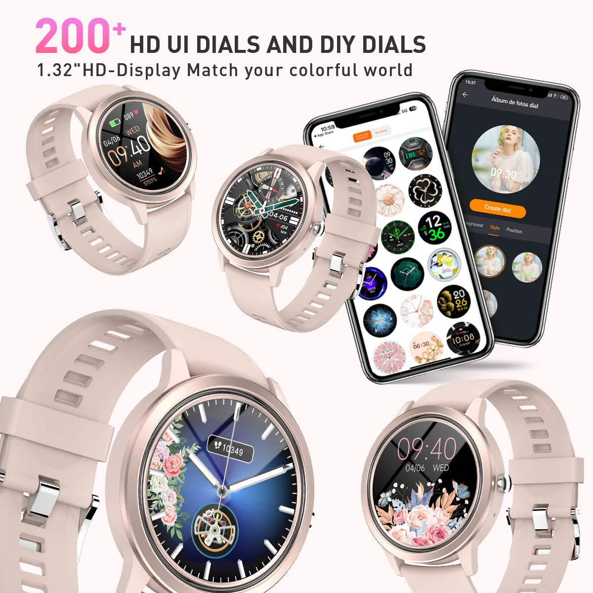 New Women Bluetooth Call Smart Watch Heart Rate Blood Pressure Monitoring Smartwatches Waterproof Men Smartwatch For Android IOS