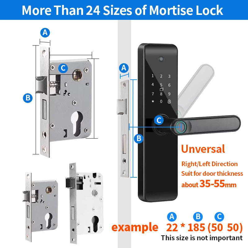 RYNX Electronic Lock With Biometric Fingerprint for Intelligence Door Lock Smart Keyless Home Life Least 5 Quick Unlocking Ways