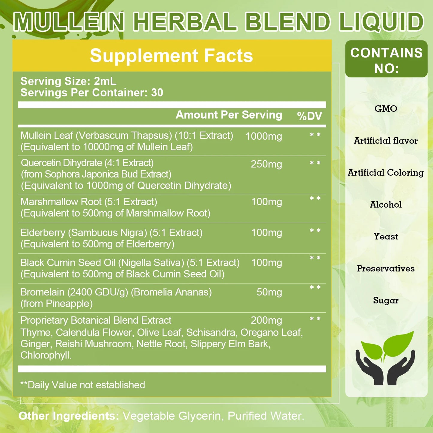 Mullein Drops for Lungs - Mullein Leaf Extract Supplement - Lung & Bronchial Cleanse - Respiratory Health Support
