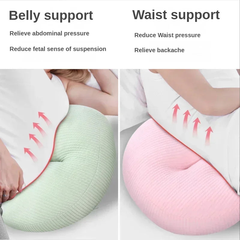 Pregnant Women Pillow Simple Solid Color U-shape Waist Abdomen Support Side Sleeping Protection Cushion Maternity Body Pillow