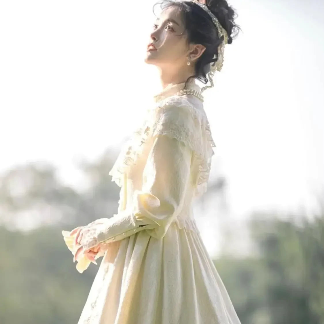 Coalfell French Hepburn Style White Lace Dress Female Spring 2024 New Birthday Dress Elegant Long Dress Women's Clothing