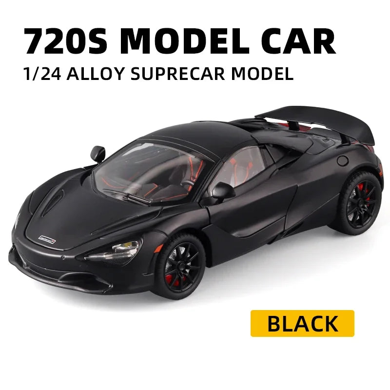 1/24 Scale McLaren 720s Super Sportcar Alloy Diecast Simulation Model Car With Sound And Light Pull Back Toys For Children Gifts