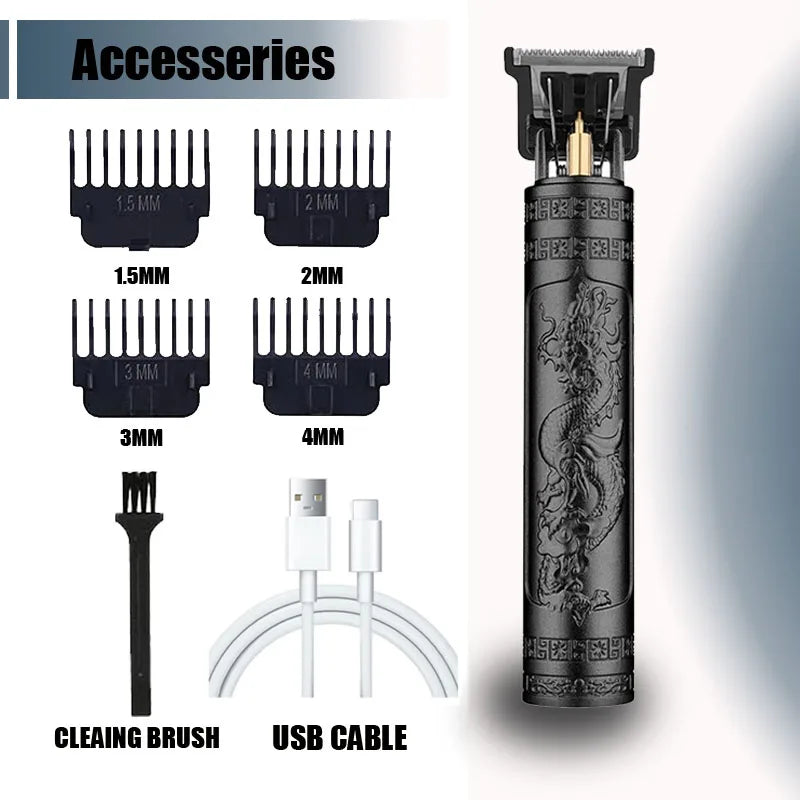 T9 Electric Hair Clipper for Men Professional Barber Shaver Beard Trimmer Body Hair Cutting Machine for Men Dragon Buddha Design