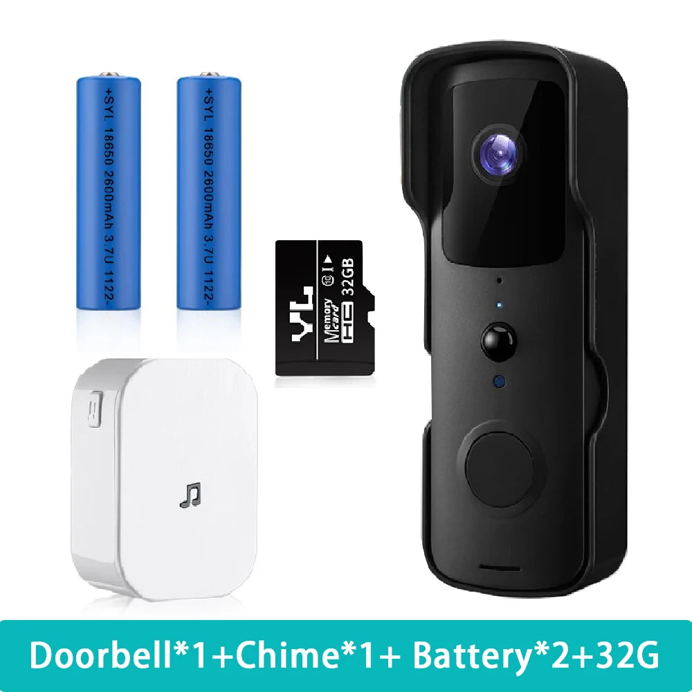 Wsdcam Tuya Smart WIFI Video Doorbell PIR Motion Detection Camera Door Bell Auto Night Vision Cameara Working with Phone APP