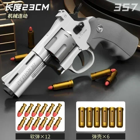 Magnum Zp-5 357 Long Alloy Revolver Soft Bullet Can Be Fired Pistol Boy Simulation Toy Pistol Children's gifts