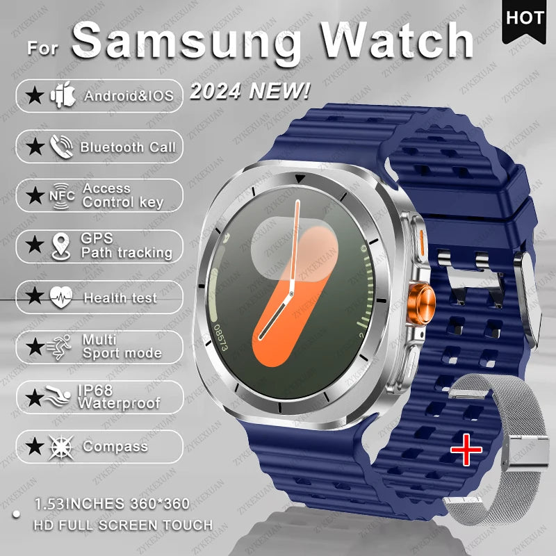 2025 New For Samsung Galaxy Watch 7 Ultra GPS NFC Smart Watch Men 1.43 " AMOLED Always Display IP68 BT Call Sports Smartwatches