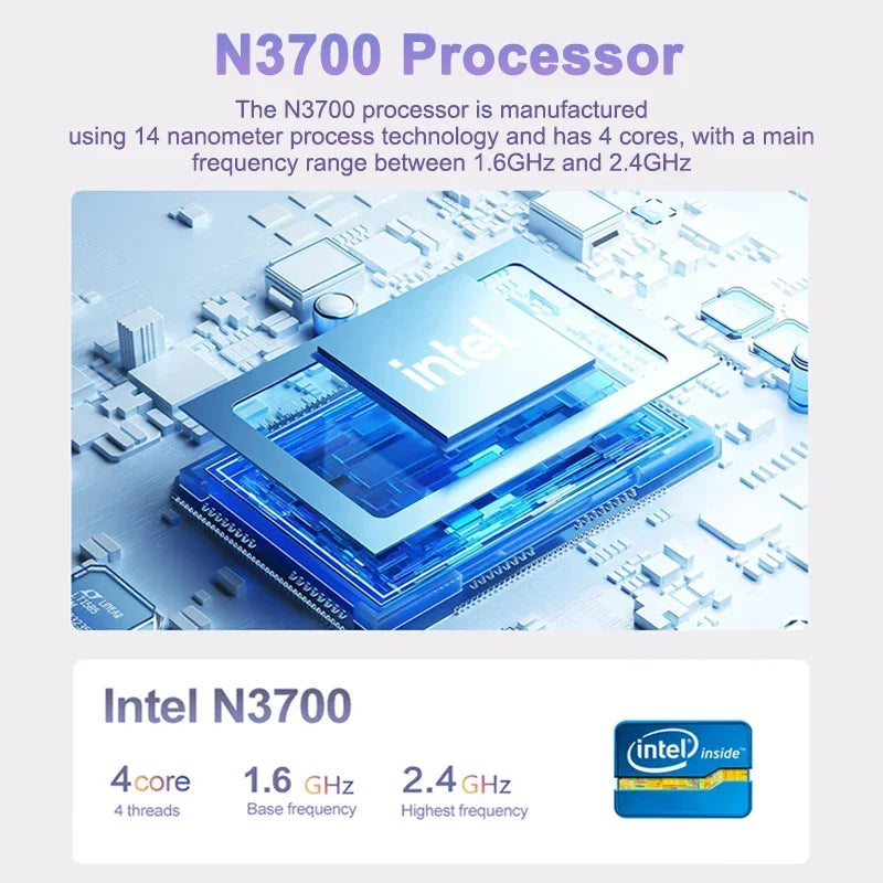 15.6" Ultra Slim Laptop 16GB RAM 2TB SSD Intel N3700 Notebook Gamer 1920*1080 Display Office Study Computer PC Windows 11 Pro