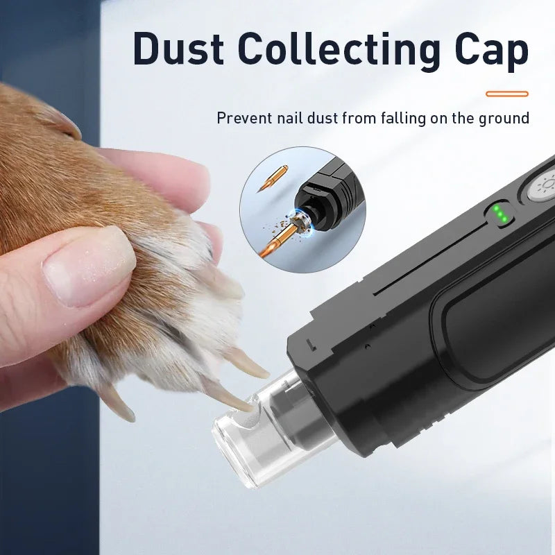 P3 Electric Pet Nail Grinder Professional Dog Nail Clippers + 2 LED Light Rechargeable Cat Claw Nail Grooming Accessories Pets