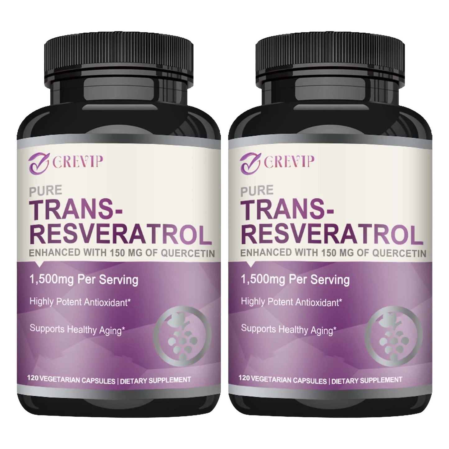 Trans-Resveratrol Supplement - Promotes Joint and Heart Health, Fights Aging, Brain Support - 120 Capsules
